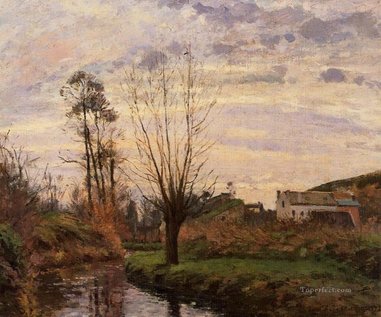 小さな川のある風景 1872年 カミーユ・ピサロ油絵